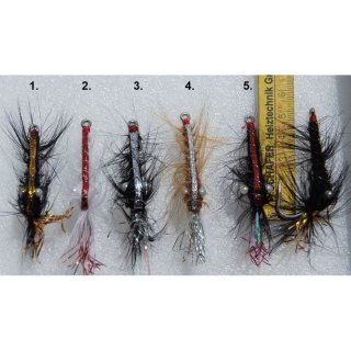 2 Dorschfliegen - lose - selbst montieren - verschiedene Farben