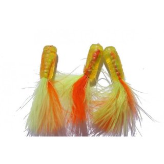 Barsch- und Forellentinsel - Top Barschkder - versch. Farben und Gren gelb/orange 4,0cm
