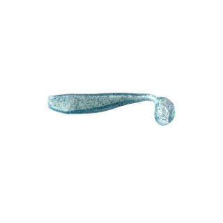 King Shad 10,0cm klar/wei mit azurblauen Glitter