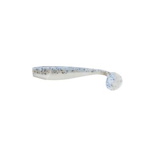 King Shad 10,0cm klar/wei mit blau-schwarzen Glitter