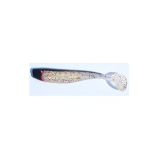 King Shad 10,0cm schwarz/klar/goldperl mit Glitter