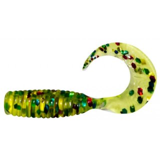Relax Twister 6cm chartreuse mit bunten Glitter