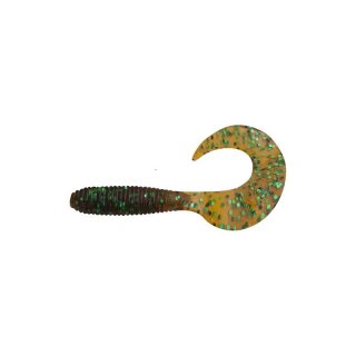 Relax Twister 8cm bernstein mit grnem Glitter