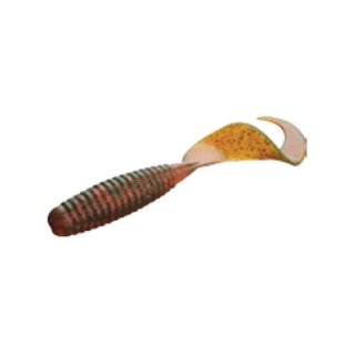 Twister - 3,0cm - grub - Shad - Top Barsch/Forelle -  motoroil mit Glitter